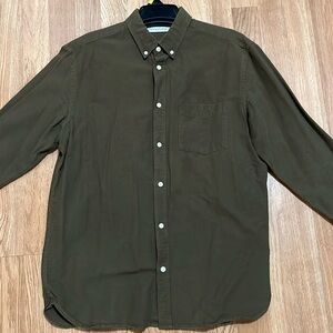 Long Sleeve Olive Shirt, Size Large